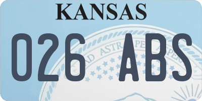 KS license plate 026ABS