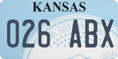 KS license plate 026ABX
