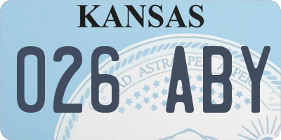 KS license plate 026ABY