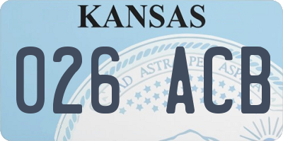 KS license plate 026ACB