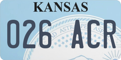 KS license plate 026ACR