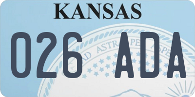 KS license plate 026ADA