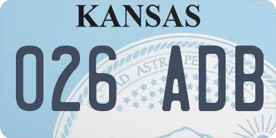 KS license plate 026ADB