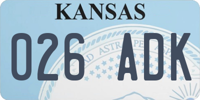 KS license plate 026ADK