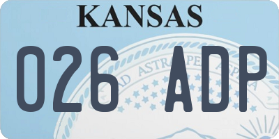 KS license plate 026ADP