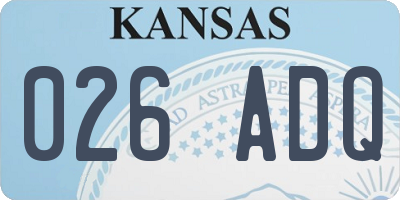 KS license plate 026ADQ