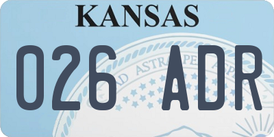 KS license plate 026ADR