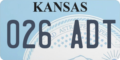 KS license plate 026ADT