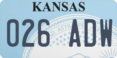 KS license plate 026ADW