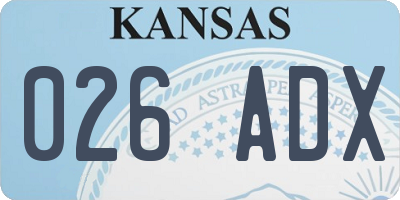 KS license plate 026ADX