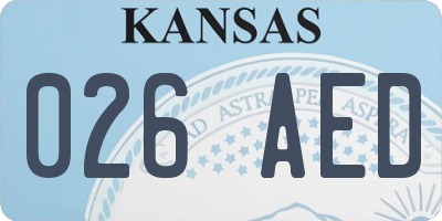 KS license plate 026AED
