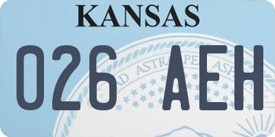 KS license plate 026AEH
