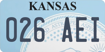 KS license plate 026AEI