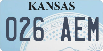 KS license plate 026AEM