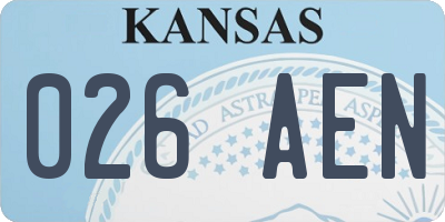 KS license plate 026AEN