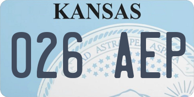 KS license plate 026AEP