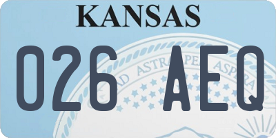 KS license plate 026AEQ