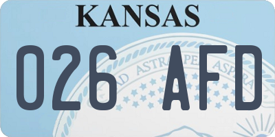 KS license plate 026AFD