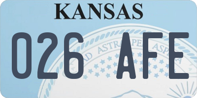 KS license plate 026AFE