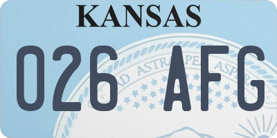 KS license plate 026AFG