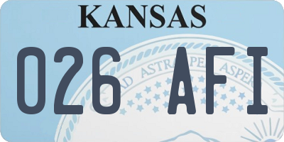 KS license plate 026AFI