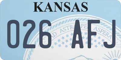 KS license plate 026AFJ