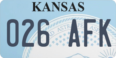 KS license plate 026AFK