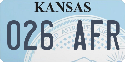 KS license plate 026AFR