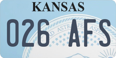 KS license plate 026AFS