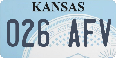KS license plate 026AFV