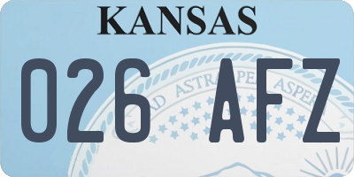 KS license plate 026AFZ