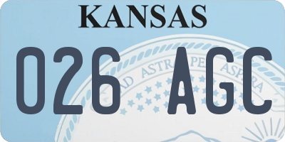 KS license plate 026AGC