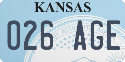 KS license plate 026AGE