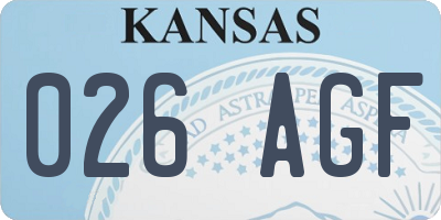 KS license plate 026AGF