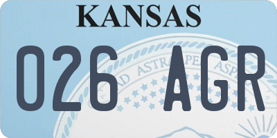KS license plate 026AGR