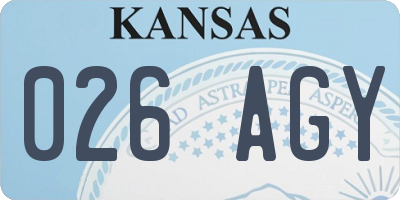 KS license plate 026AGY