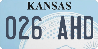 KS license plate 026AHD