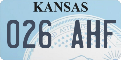 KS license plate 026AHF