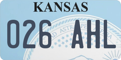 KS license plate 026AHL
