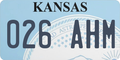 KS license plate 026AHM