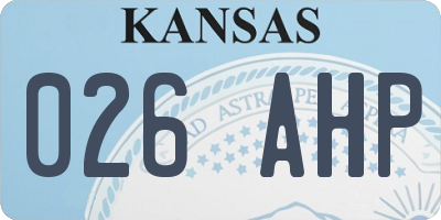 KS license plate 026AHP