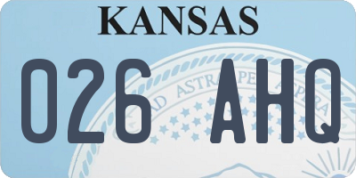 KS license plate 026AHQ