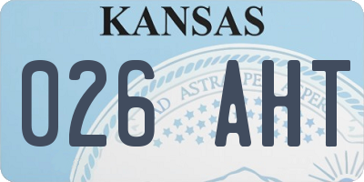 KS license plate 026AHT