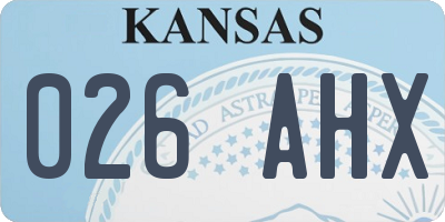 KS license plate 026AHX