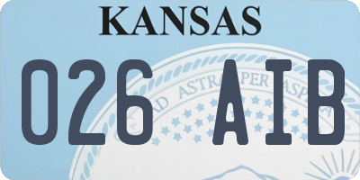 KS license plate 026AIB
