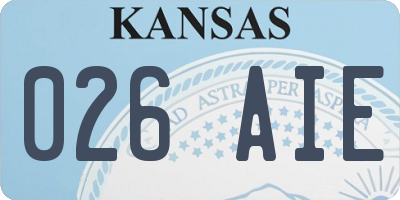 KS license plate 026AIE