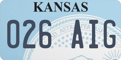 KS license plate 026AIG