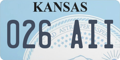 KS license plate 026AII