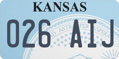 KS license plate 026AIJ