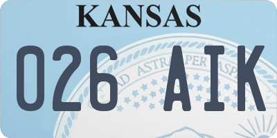 KS license plate 026AIK